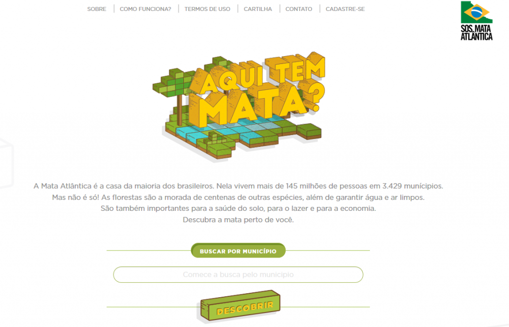 Site criado pela Fundação SOS Mata Atlântica